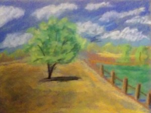 I'm having fun playing with my new "pan pastels". This was my first creation with them.