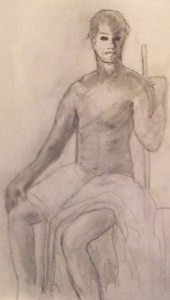 This partially-nude male was a  model for a free Craftsy class.