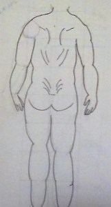 One of my first "naked" sketches -- with horribly deformed hands. 