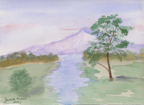 Watercolor 160619 River Scene