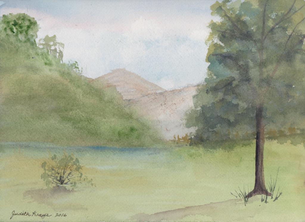 Watercolor 160703 Distant Hills