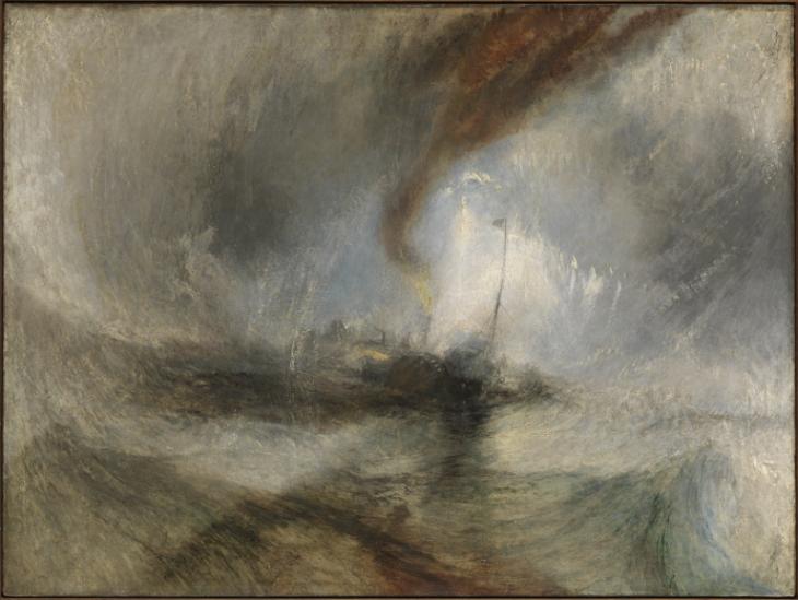 Snow Storm - Steam-Boat off a Harbour's Mouth exhibited 1842 by Joseph Mallord William Turner 1775-1851