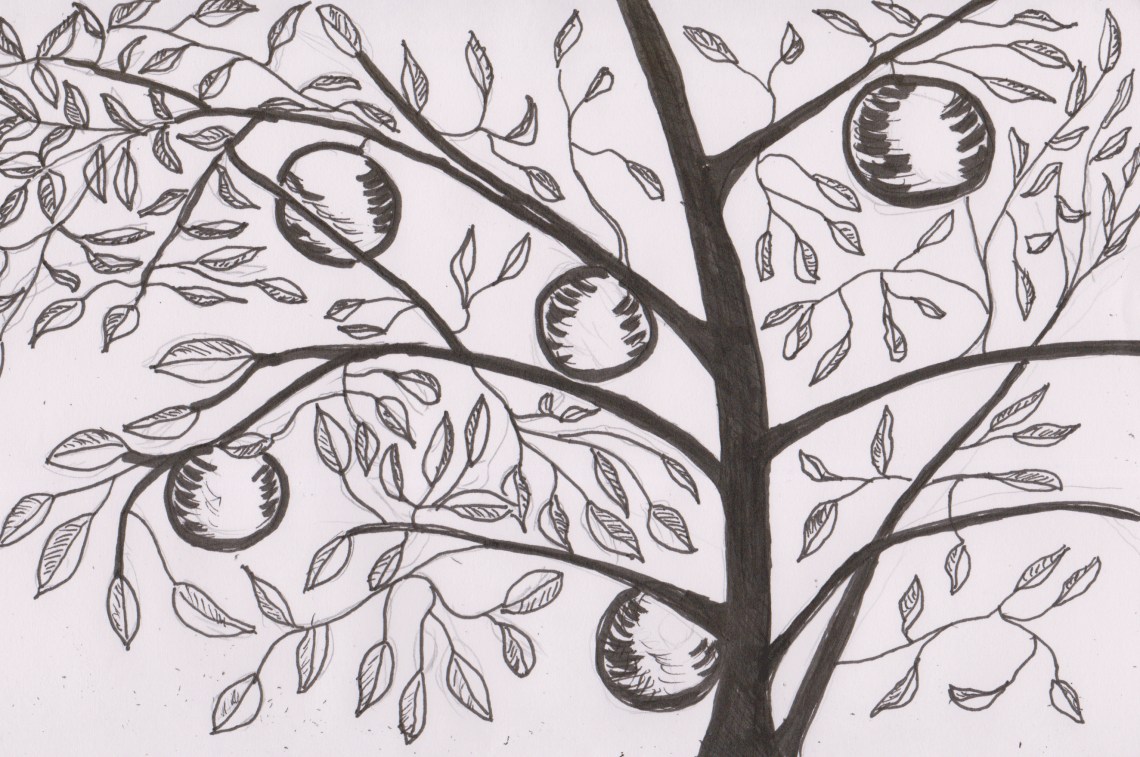 Inktober 7 - Orange Tree (2)